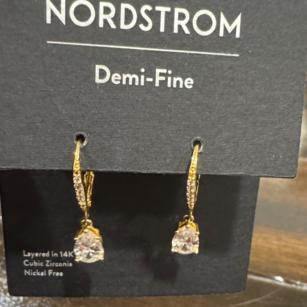 Nordstrom Demi-Fine Gold Earrings with Silver Accents
